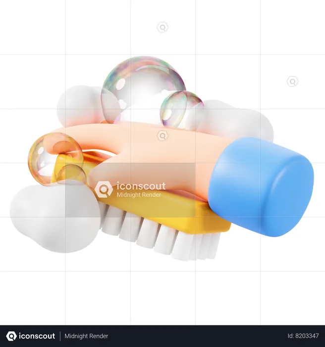 Brushing Hand  3D Icon