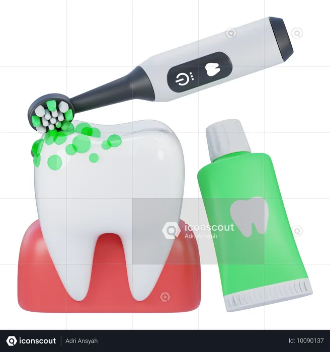 Brushing teeth  3D Icon