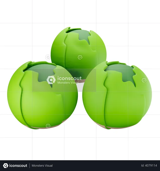 Brussels Sprout  3D Illustration