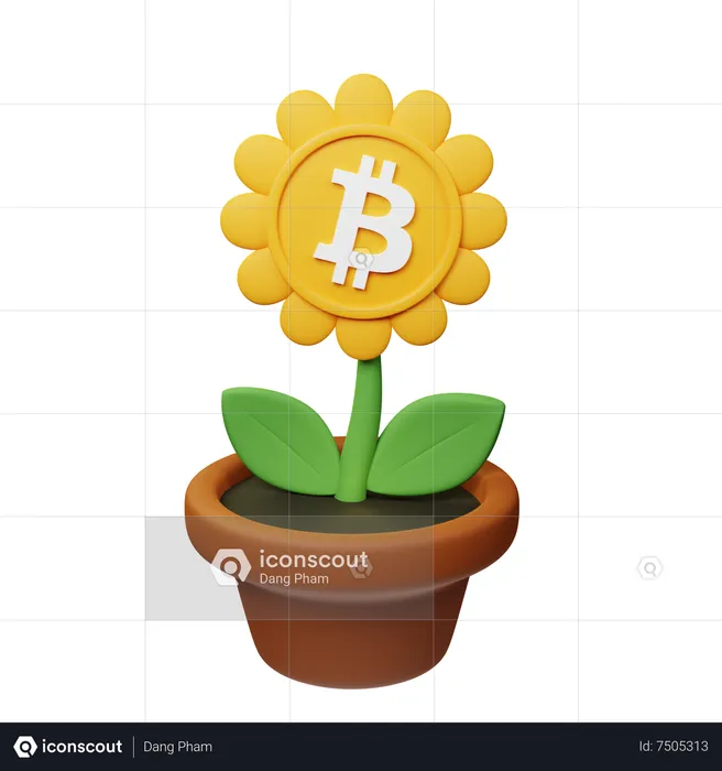 Pot de plante crypto btc  3D Icon