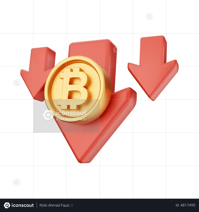 Btc Decrease  3D Icon