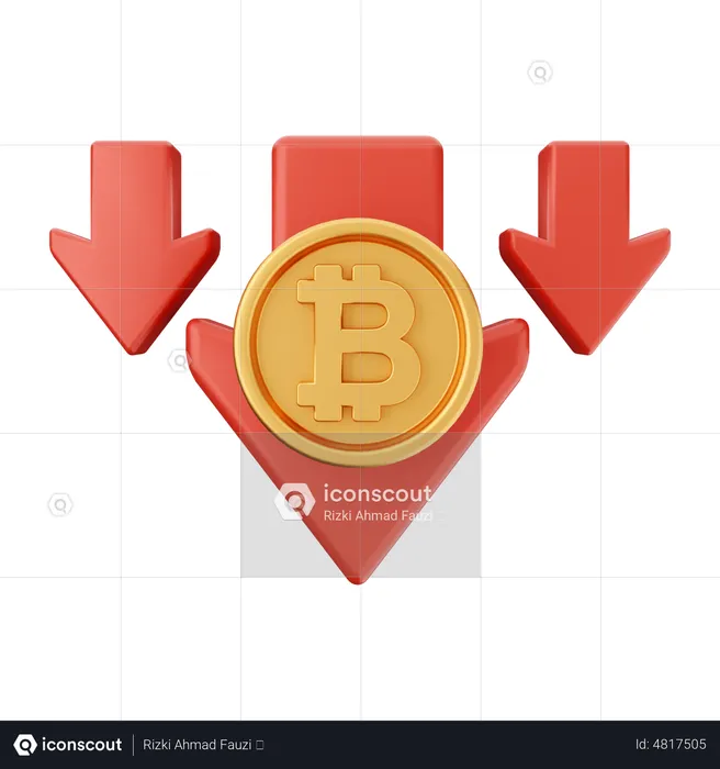 Btc Decrease  3D Icon