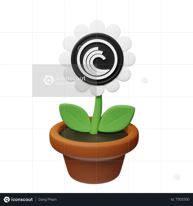 Btt Crypto Plant Pot  3D Icon