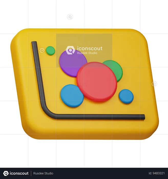 Bubble Chart  3D Icon