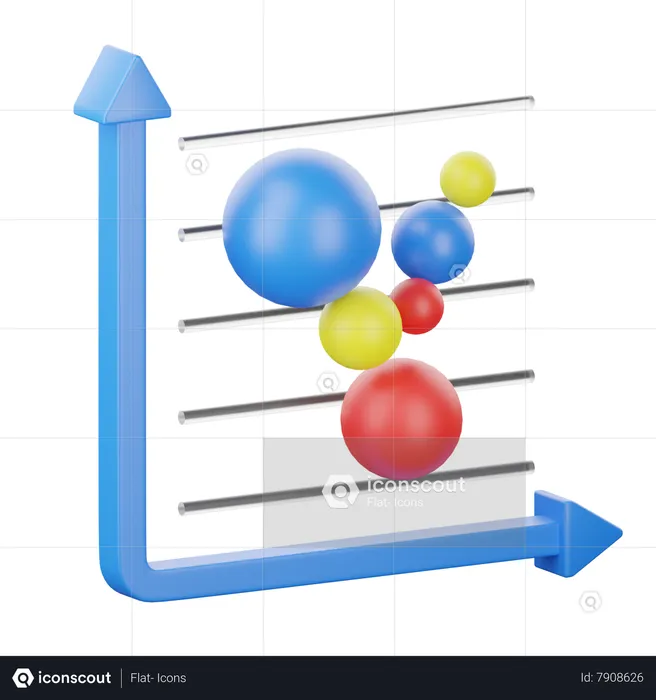 Bubble Chart  3D Icon