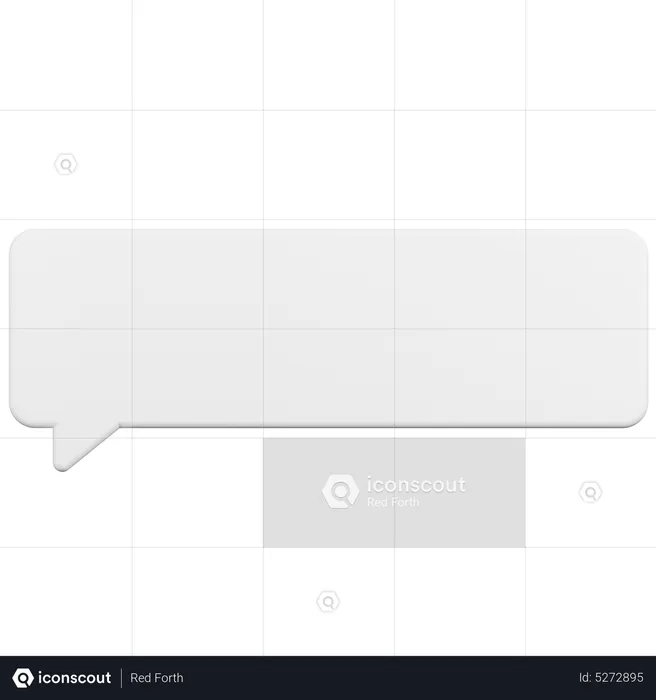 Bubble Chat Long Square  3D Icon
