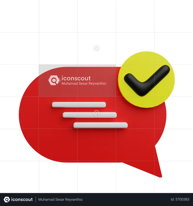 Bubble chat with checklist  3D Icon