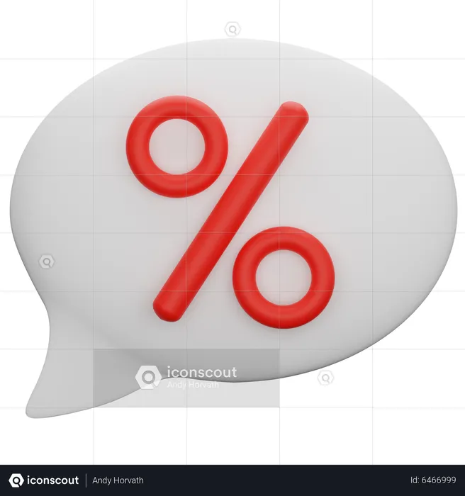 Bubble Chat With Percent Sign  3D Icon