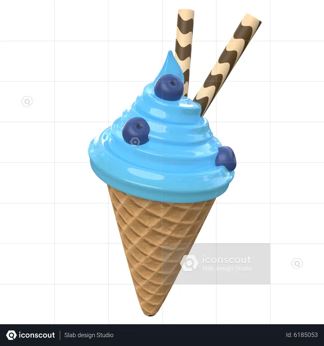 Bubble Gum Ice Cream  3D Icon