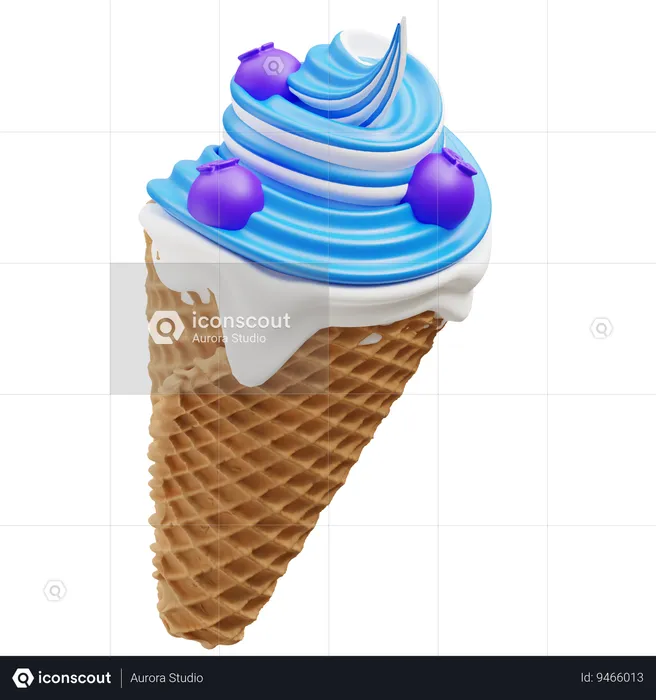 Bubble Gum Ice Cream  3D Icon