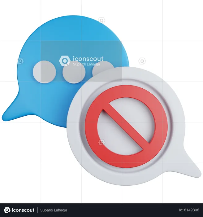 Bubble messages are blocked  3D Icon