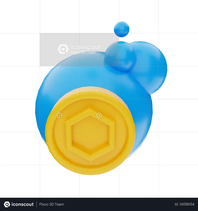 Bubble NFT Token  3D Illustration