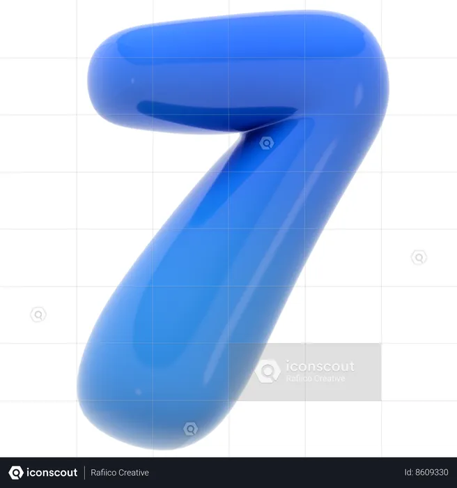 Bubble number seven  3D Icon