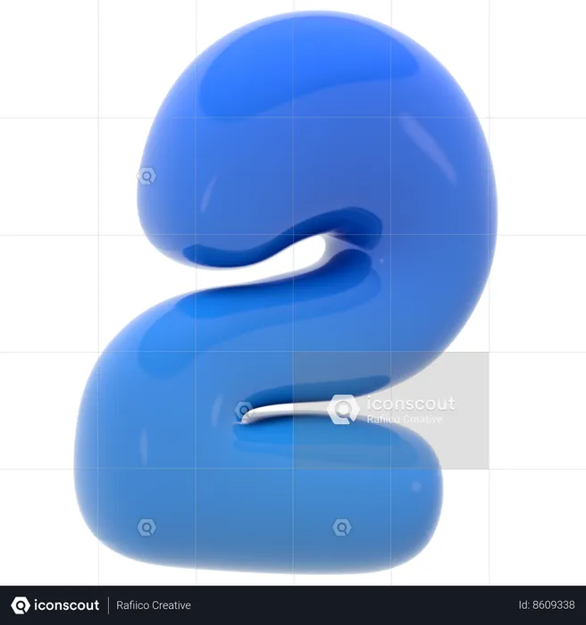 Bubble number two  3D Icon