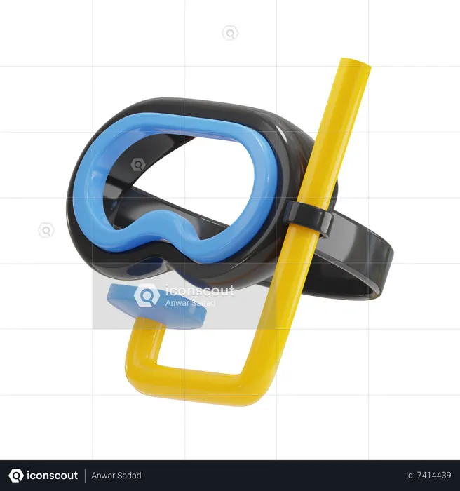 Buceo con máscara  3D Icon