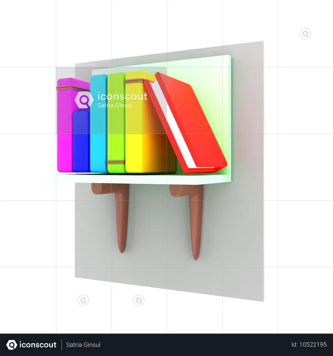 Bücherregal  3D Icon