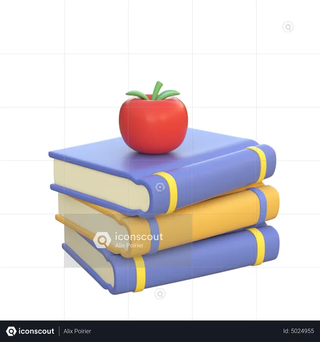 Bücherstapel  3D Icon