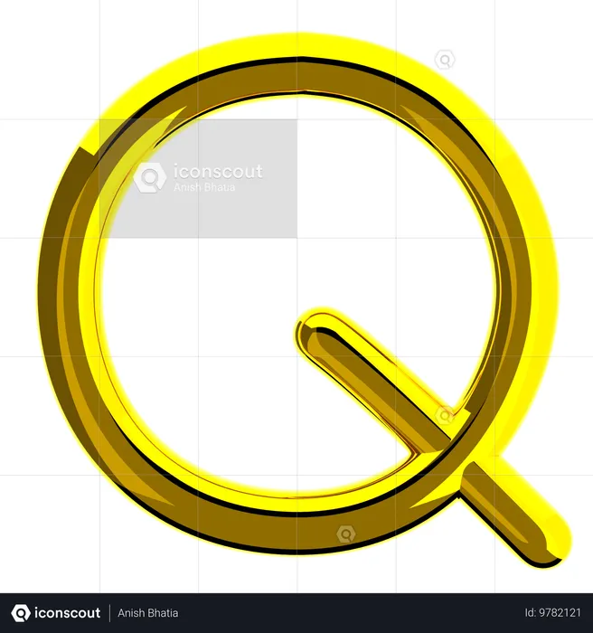 Buchstabe q  3D Icon