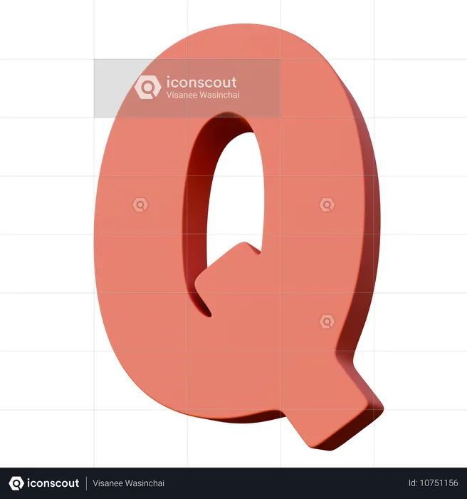 Buchstabe q  3D Icon