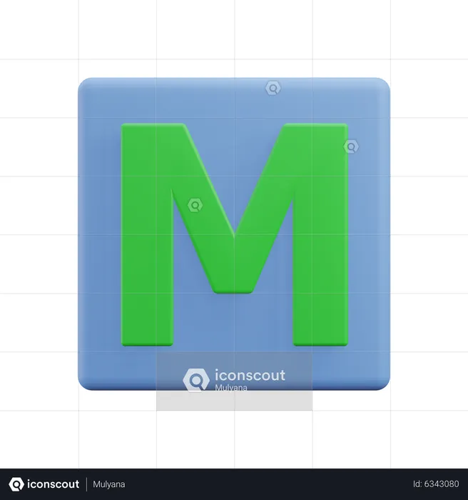 Buchstaben m  3D Icon