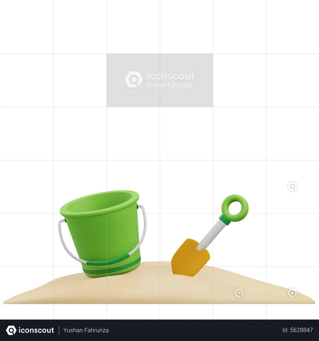 Bucket And Shovel  3D Icon