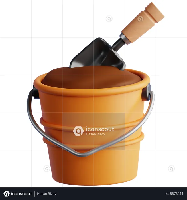 Bucket Fertilizer  3D Icon