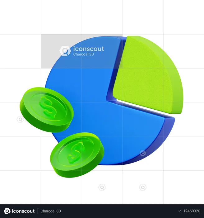 Budget Allocation Pie Chart  3D Icon