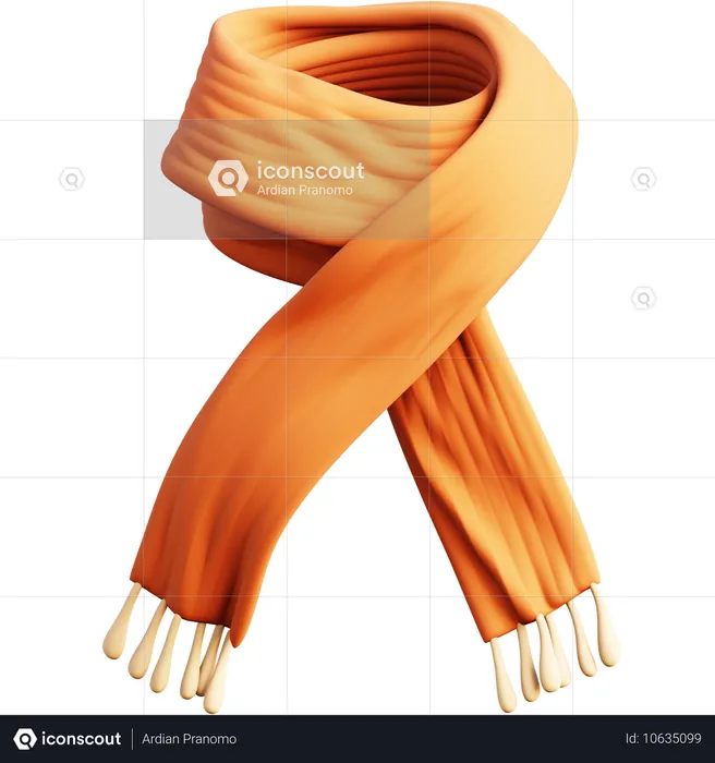 Bufanda de invierno naranja  3D Icon