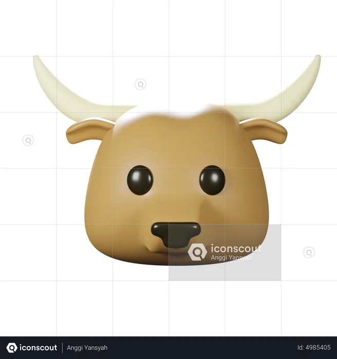 Buffalo Head Emoji 3D Icon