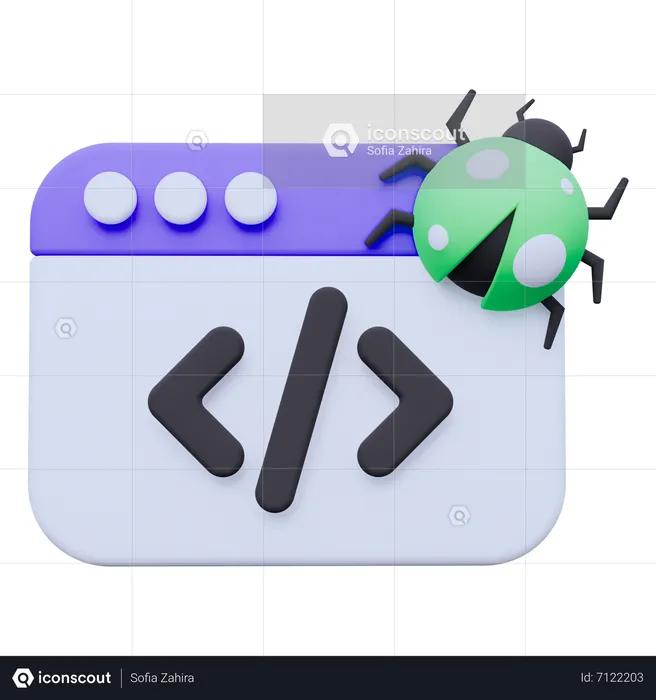Bug Coding  3D Icon