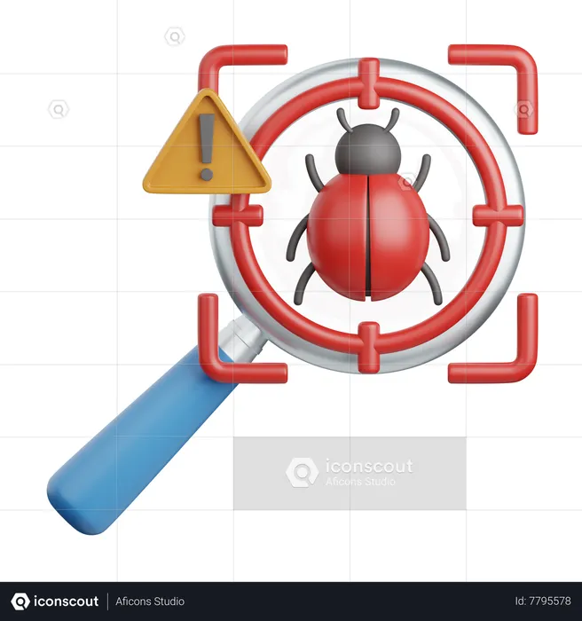 Bug Detection  3D Icon