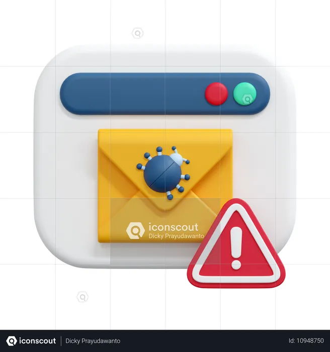 Bug Mail Message  3D Icon