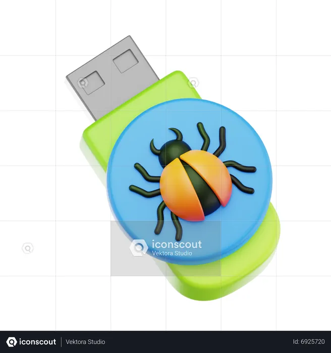 Bug Pendrive  3D Icon
