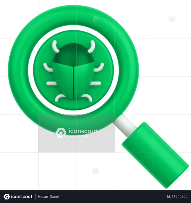 Bug Wirh Magnify  3D Icon