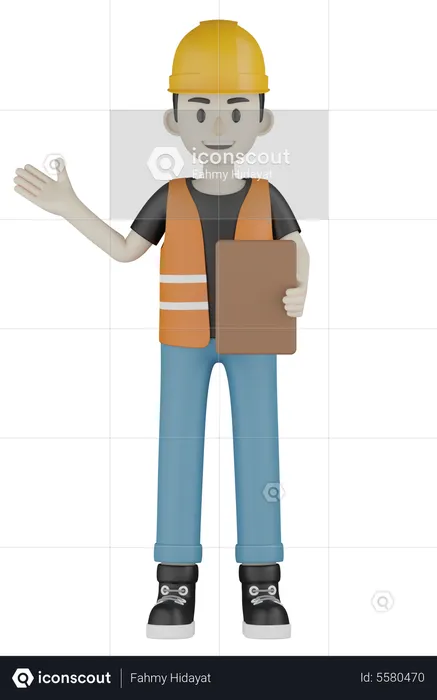 Builder Holding Report  3D Illustration
