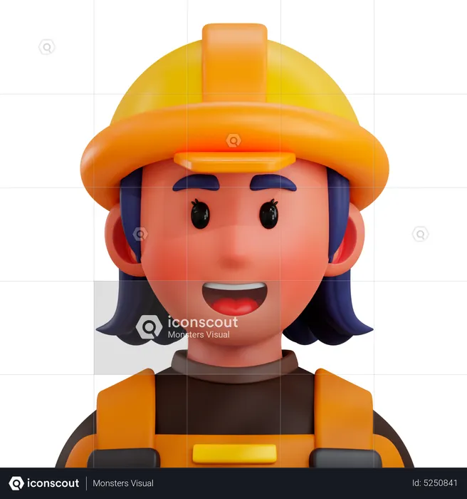 Builder Woman  3D Icon