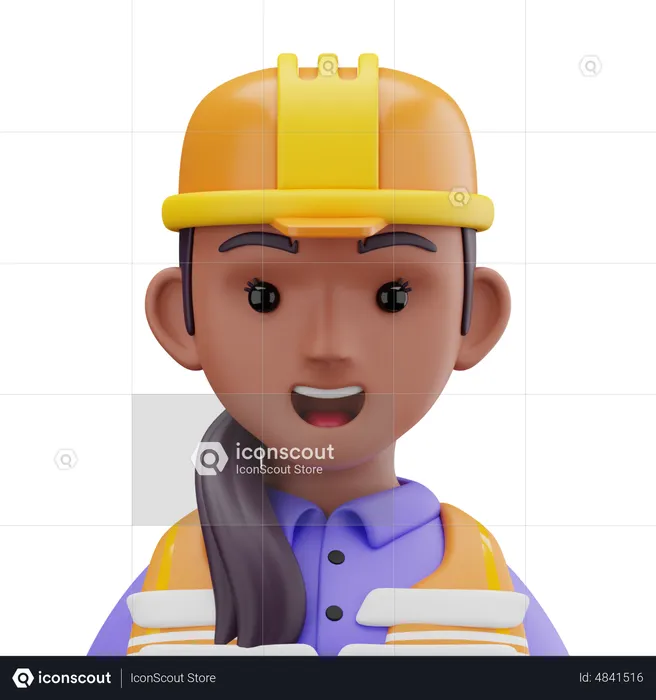 Builder Woman  3D Icon