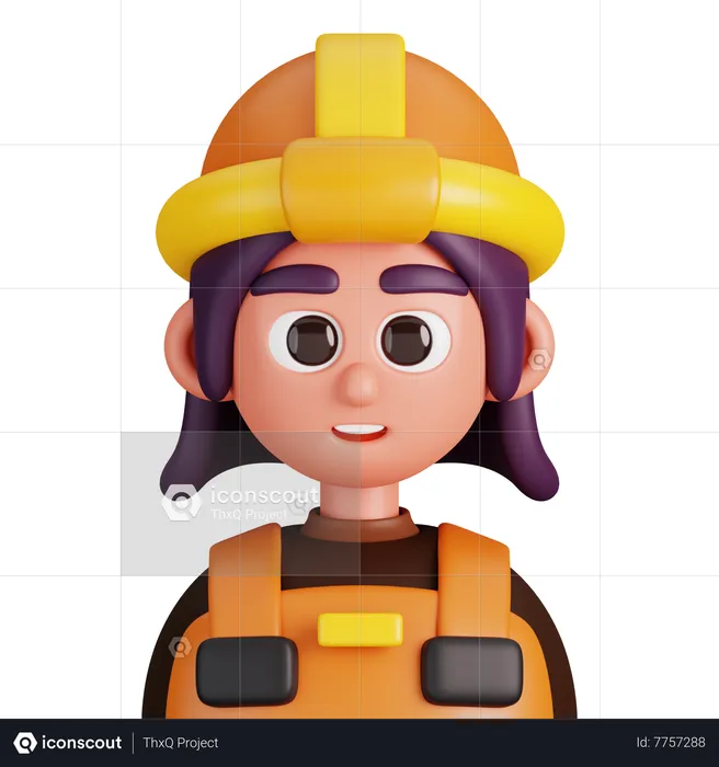 Builder Woman  3D Icon