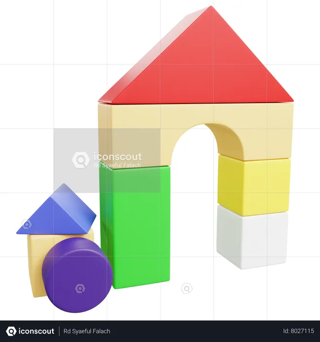 Building Block Toy  3D Icon