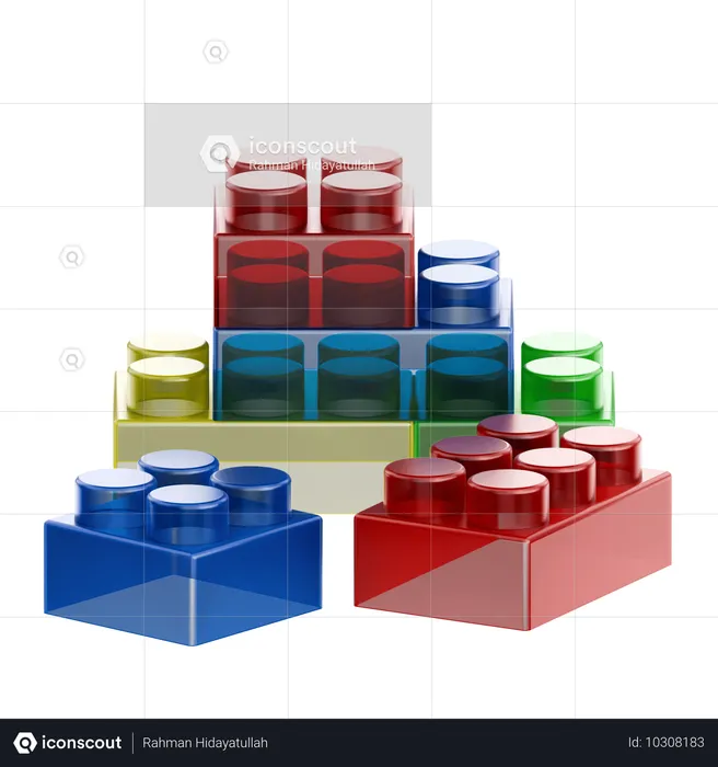 創造的な遊びのために積み木を積み上げる  3D Icon
