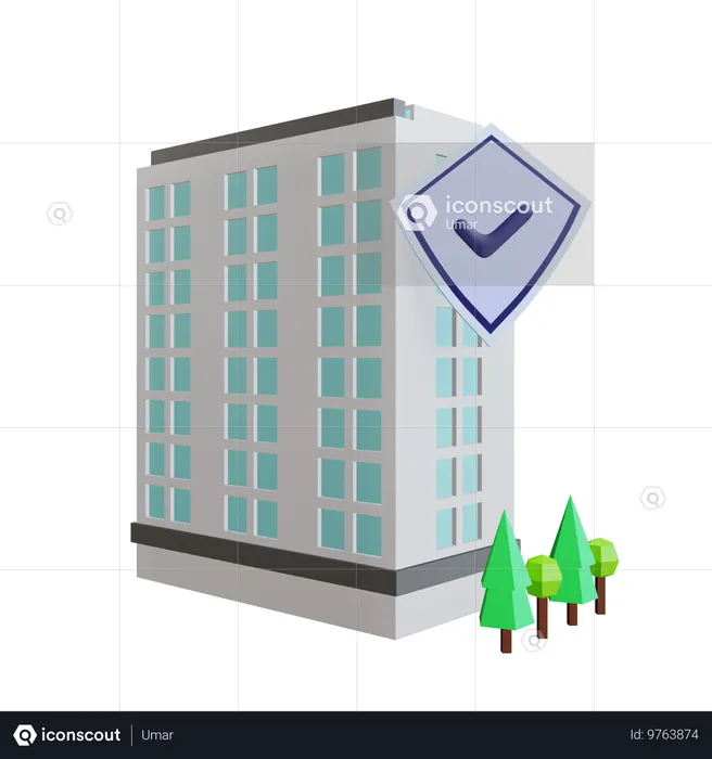 建物保険  3D Icon