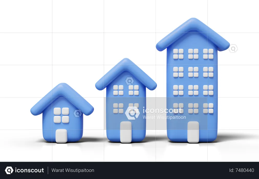 Building Investment Growth  3D Illustration