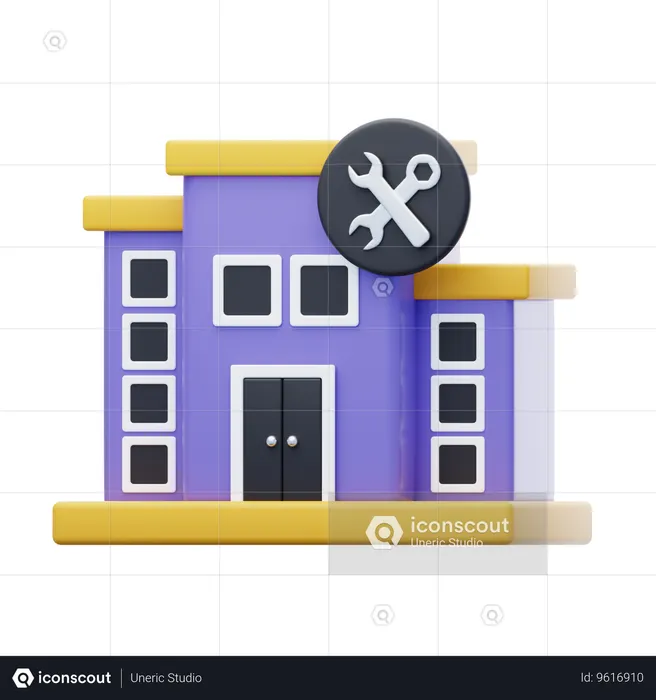 Building Renovation  3D Icon