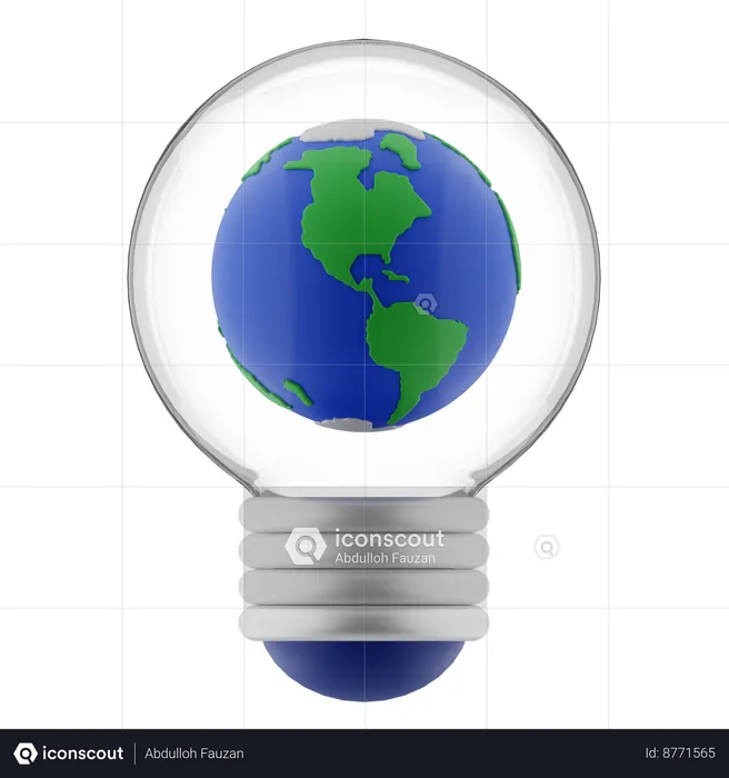 Bulb Earth  3D Icon