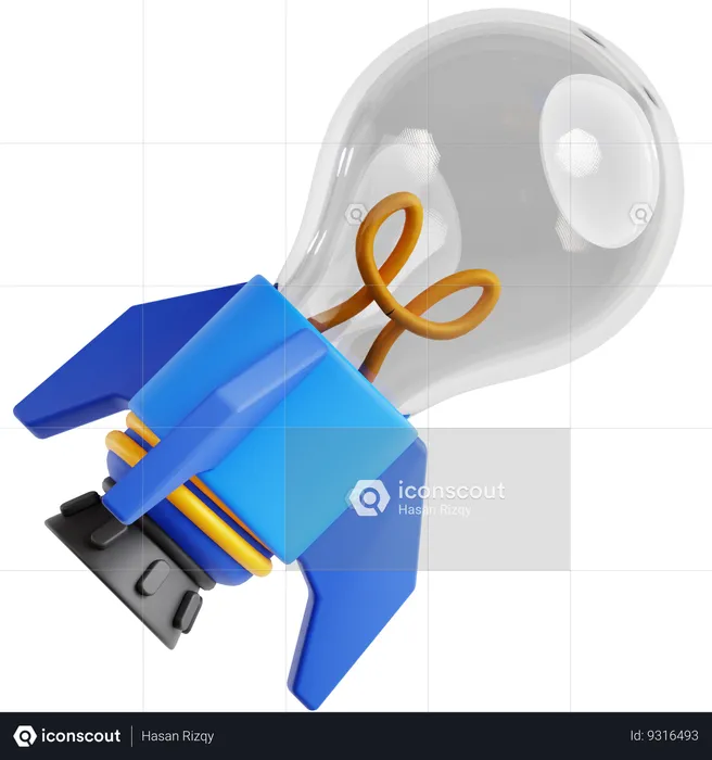 Bulb Rocket  3D Icon