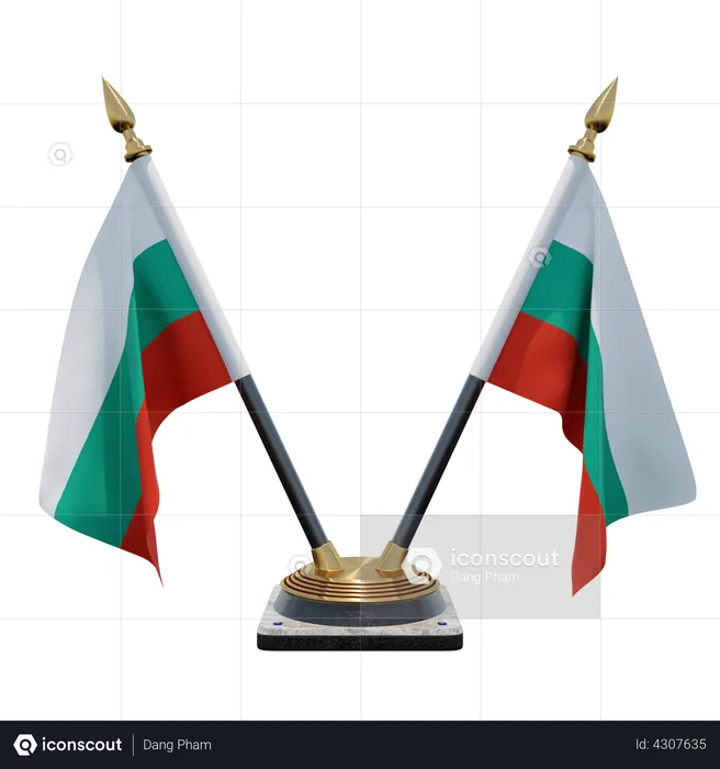 Bulgaria Double Desk Flag Stand Flag 3D Flag