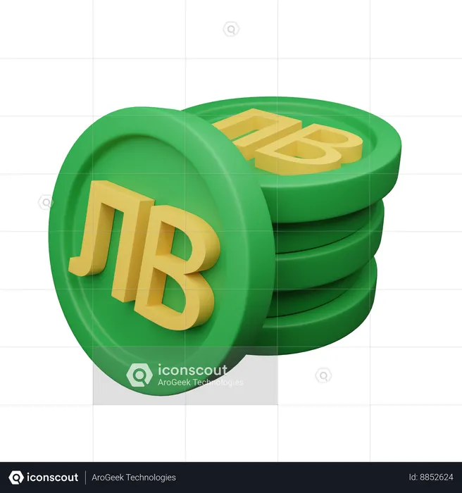 Bulgarian lev  3D Icon