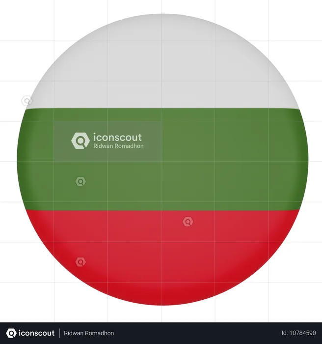 Bulgarie Flag 3D Icon