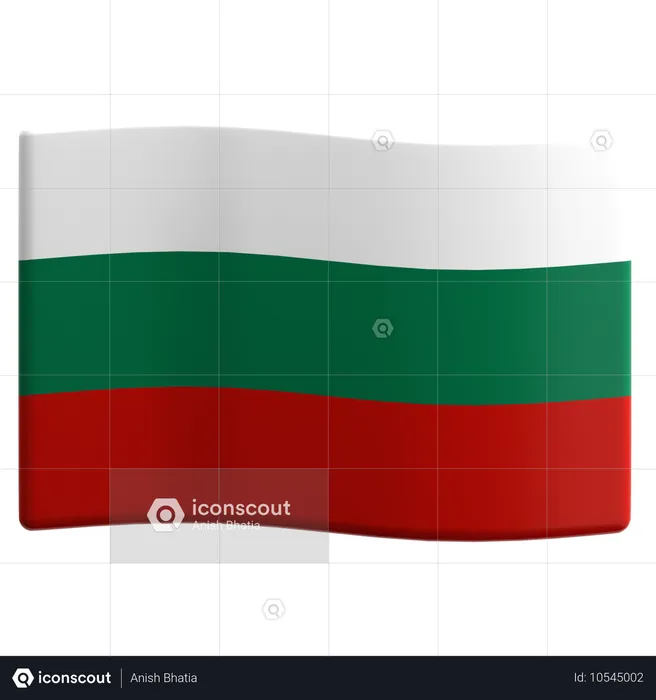 Bulgarien Flag 3D Icon