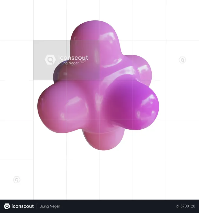 Bulge faced Hexagon  3D Icon
